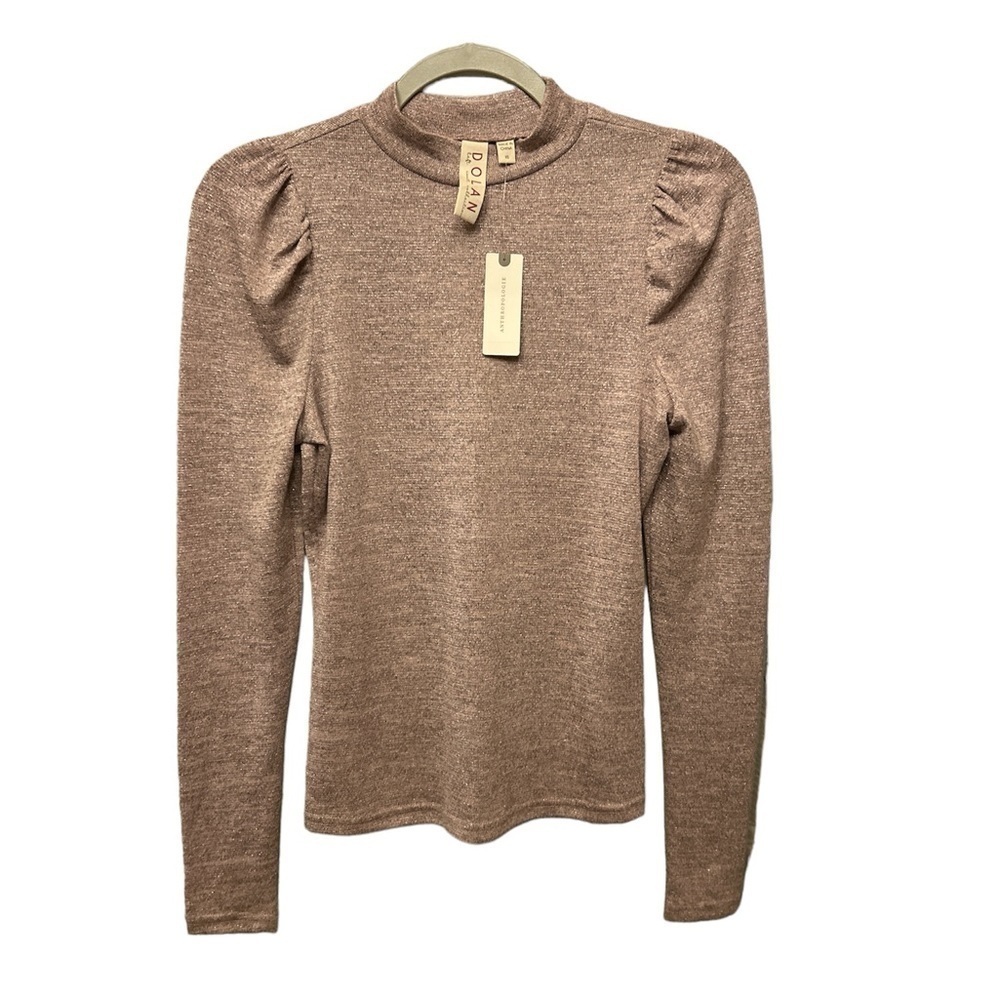 Anthropologie DOLAN Puff Sleeve Mock Neck Top - Picture 6 of 6